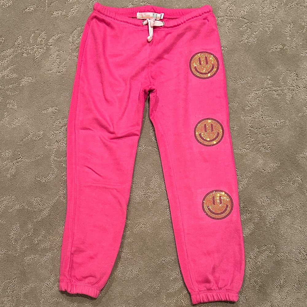 Pink Kids Joggers with Smileys